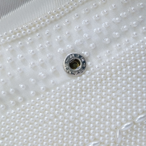 Vintage Beaded Ivory Clutch Purse Formal Evening, Weddings-Bride Japan Pre-Owned - Picture 11 of 16